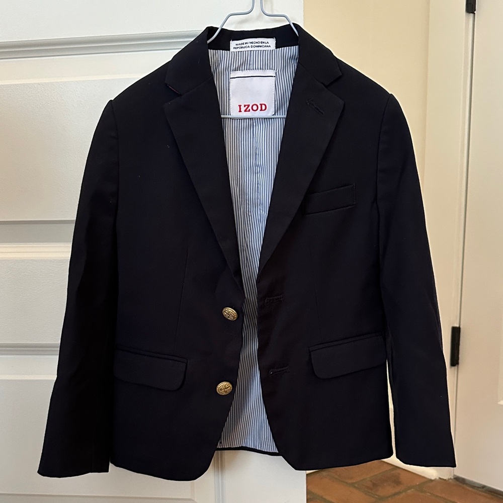 IZOD Navy Sport Coat with Gold Buttons and Pinstripe Lining